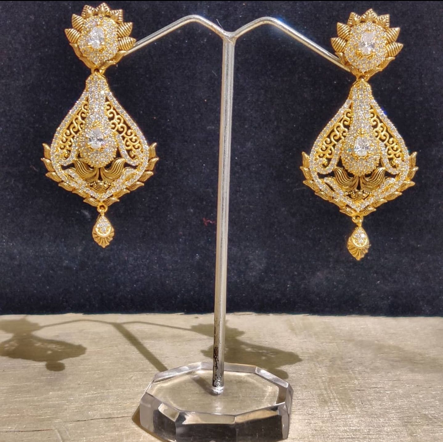 American diamond dangle drop earing