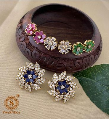 American diamond stone Changeable  stud 