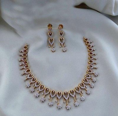 American diamond Necklace with earrings