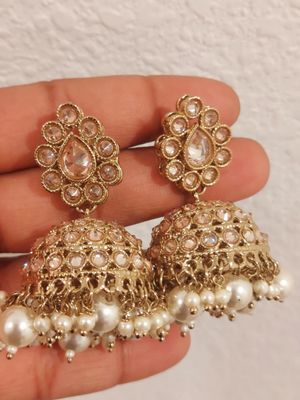 Polki Stone Jhumki