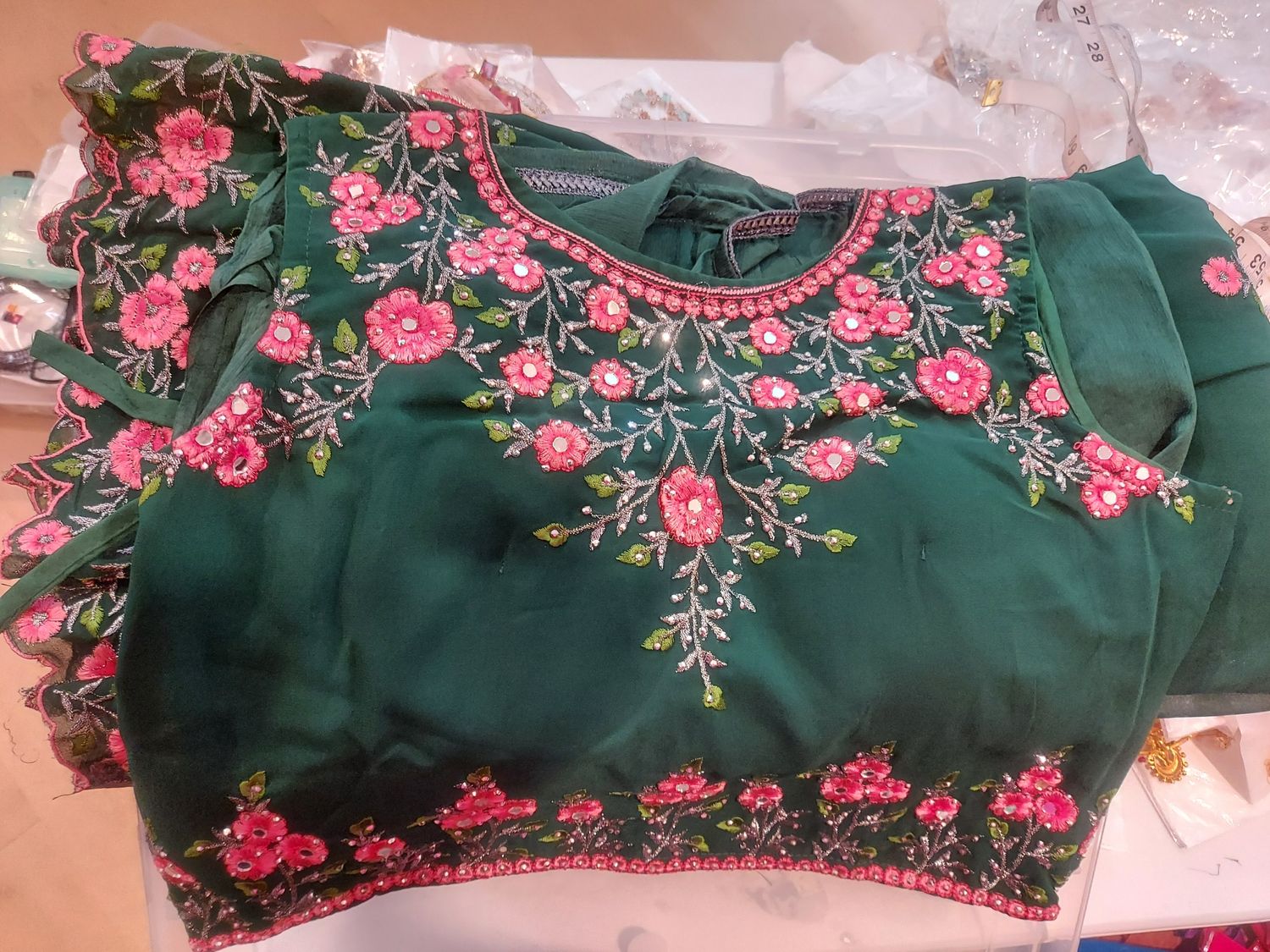 Geogette embroidery lehanga sets