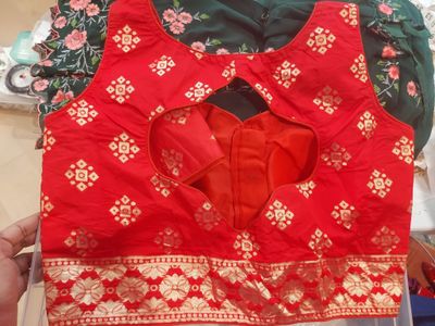 Red Color silk pattern blouse