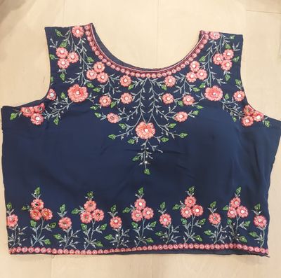 Geogette fabric with embroidery lehanga set