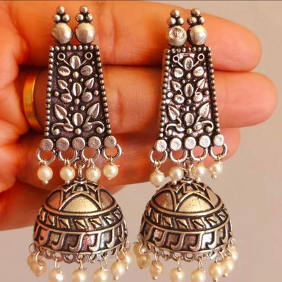 Silver Oxidise Jhumki