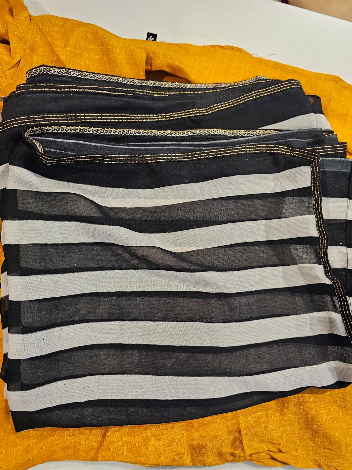 Geogette black saree