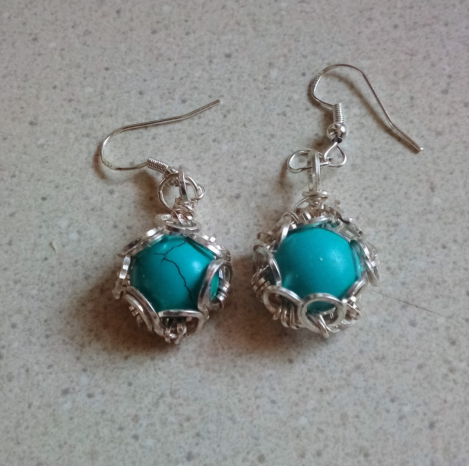 Artisan style turquoise earrings