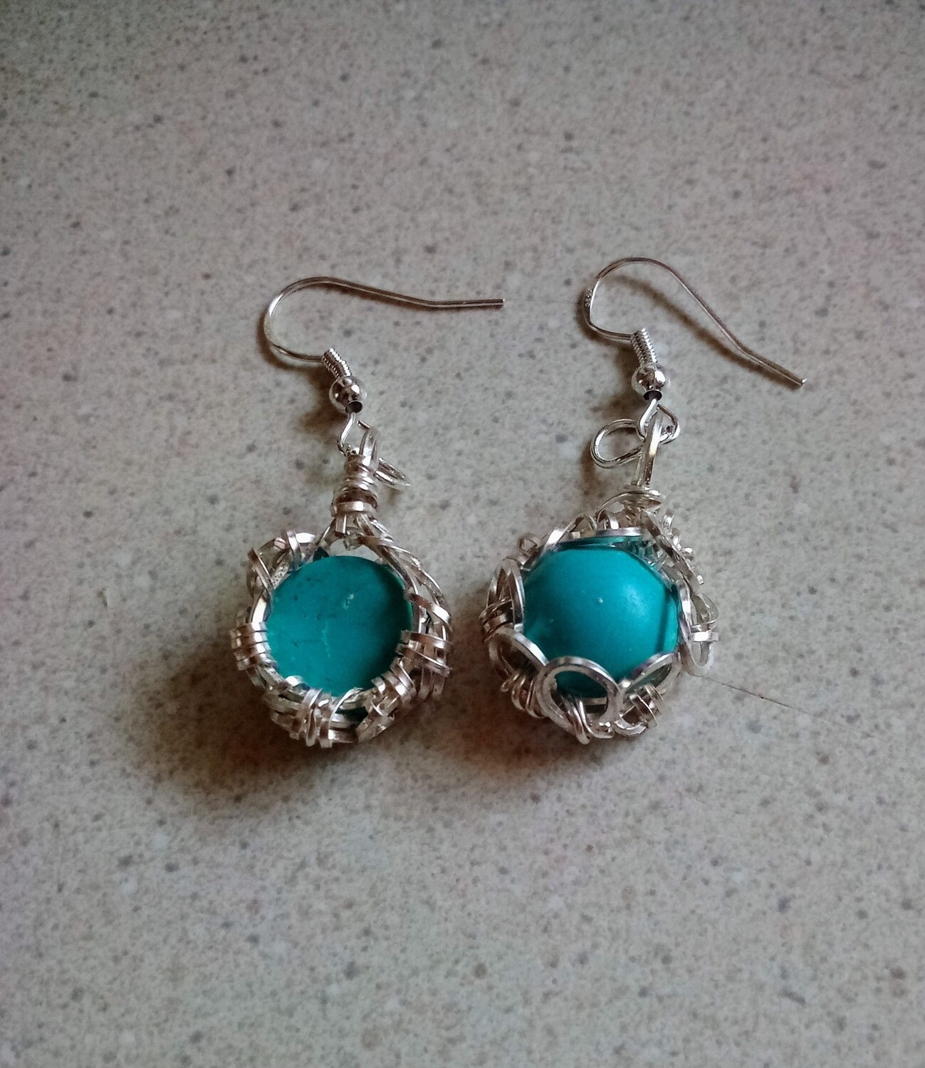 Artisan style turquoise earrings