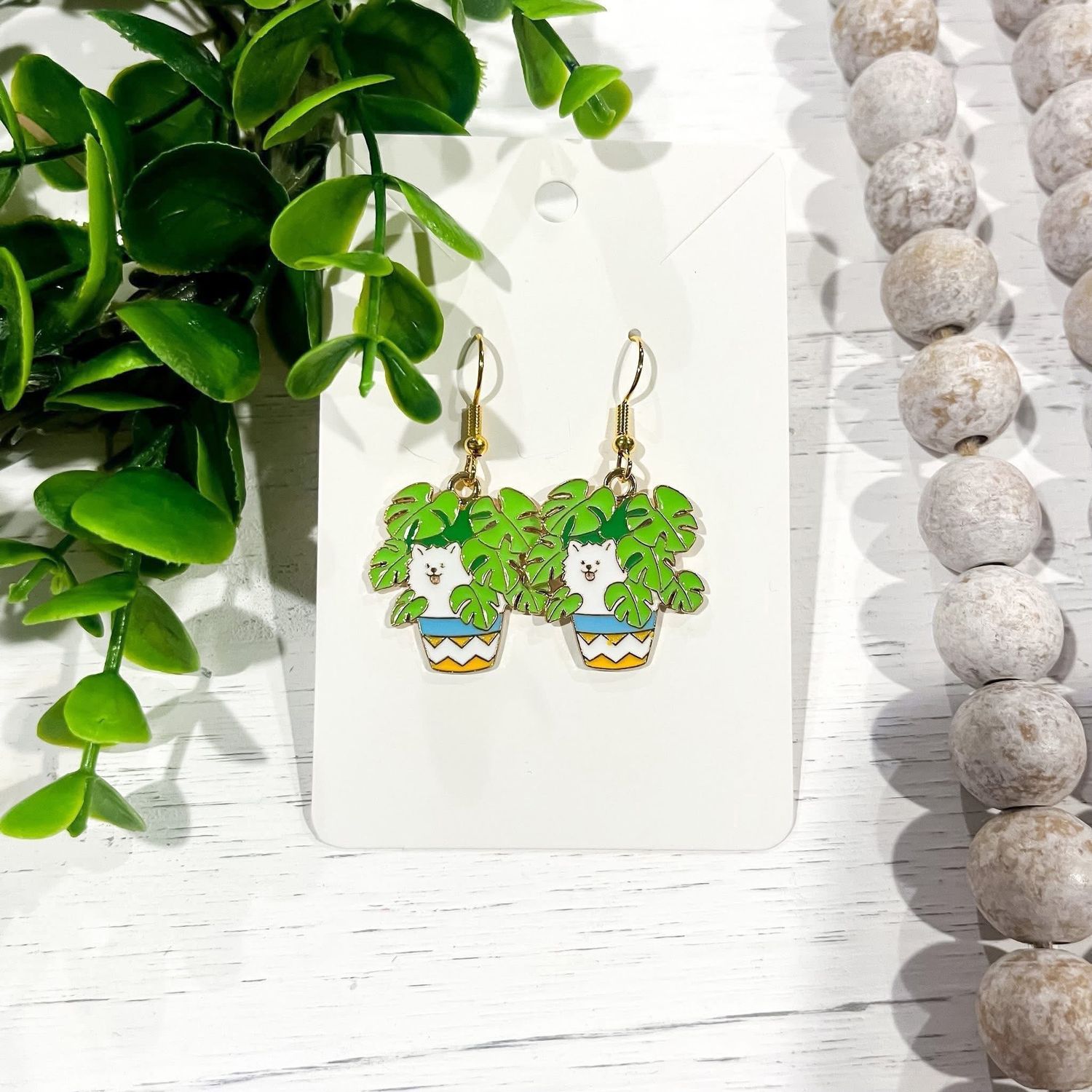 Monstera Pup Earrings