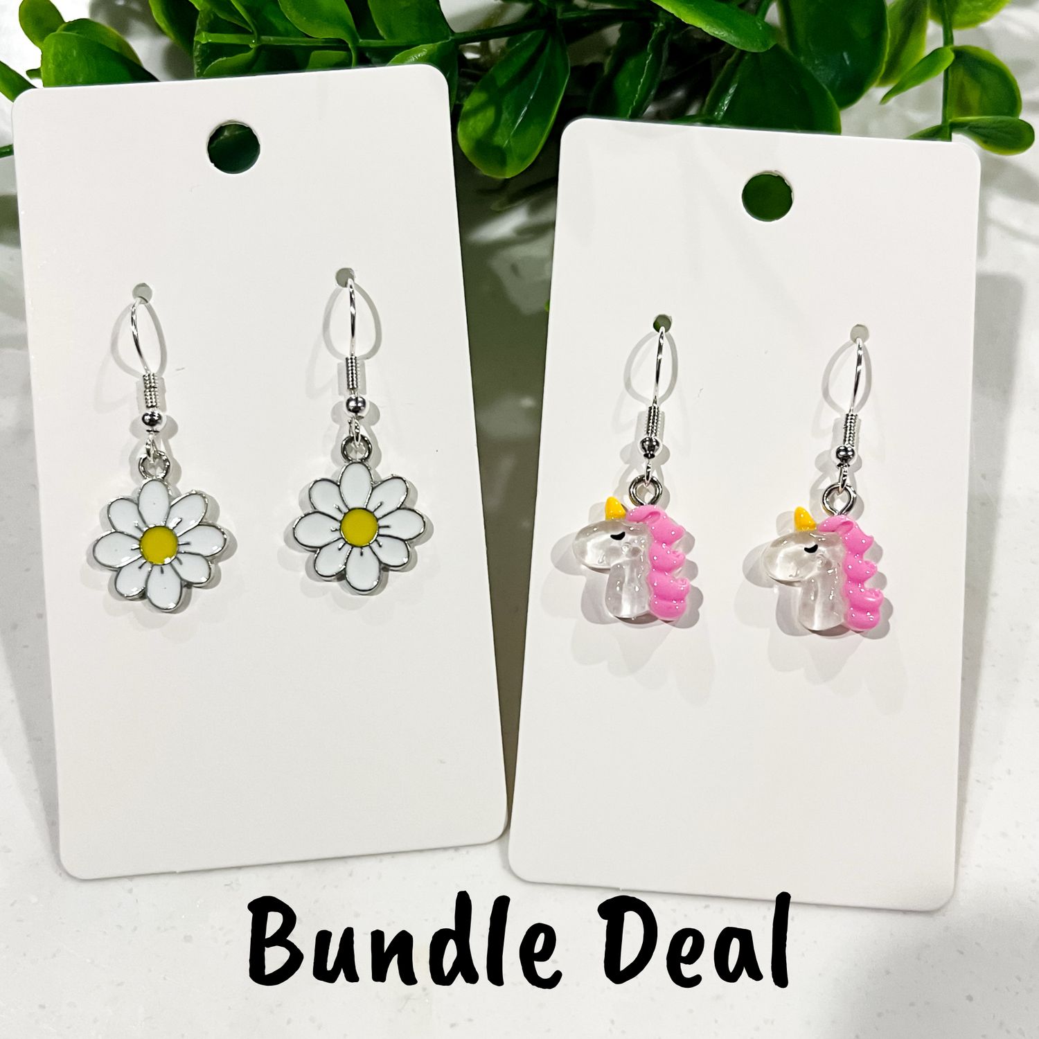 Unicorn Daisy Earrings Set