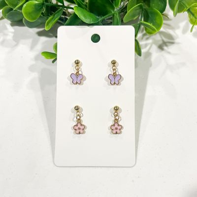 Lilac and Ballerina Pink Earrings Set