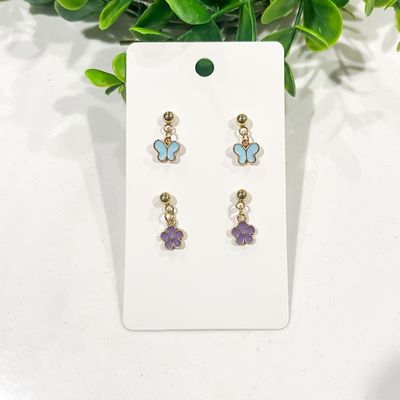 Sky Blue and Lilac Earrings Set