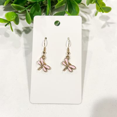 Pink Dragonfly Earrings