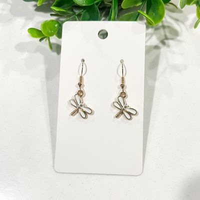 White Dragonfly Earrings