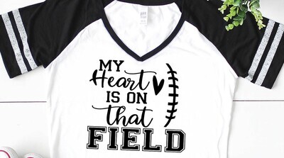 MY HEART ON FIELD WITH FB STITCHES