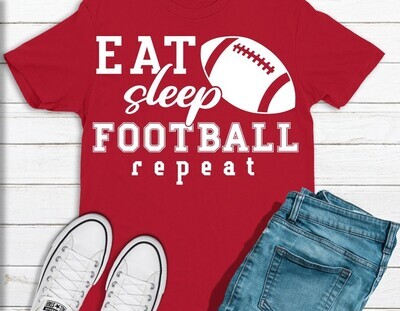 EAT SLEEP FOOTBALL REPEAT UNISEX