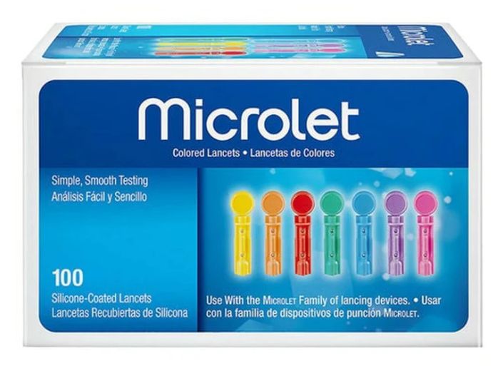 Microlet Colored Lancets 100 Count