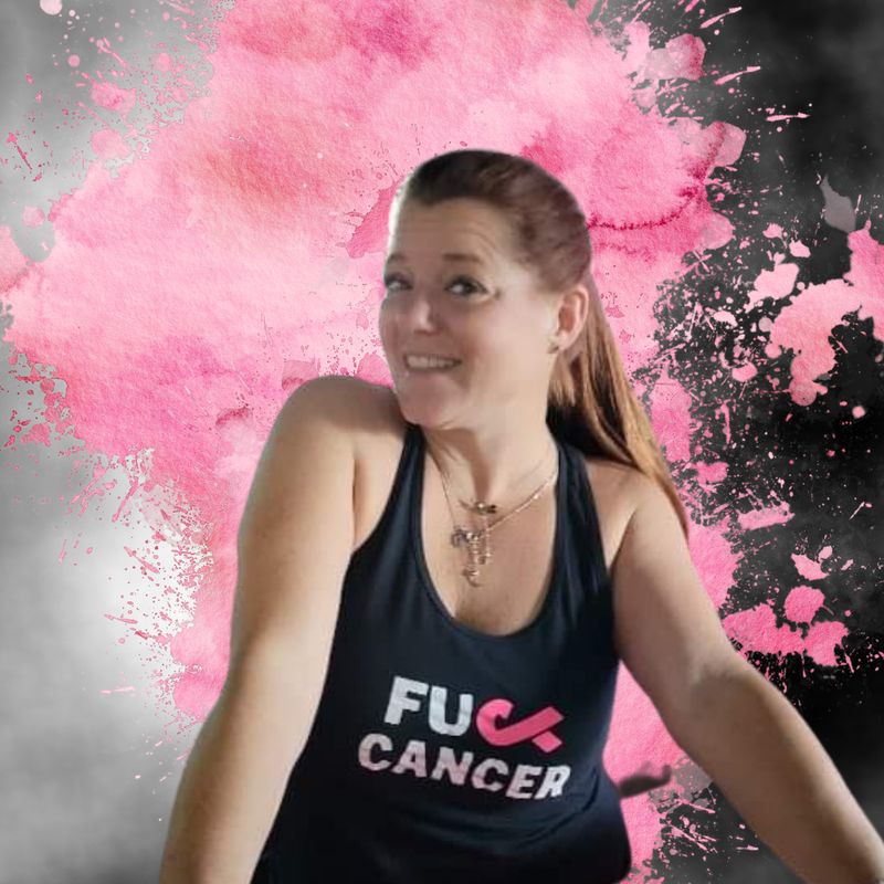 F*ck Cancer Women's Tank Top (Black Racerback)