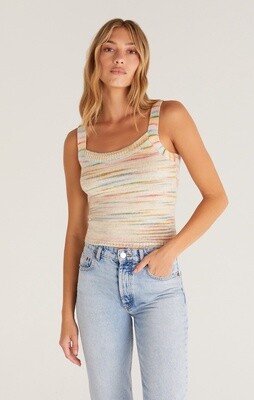 Knitted multi coloured short tank top