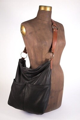 Leather Bucket Bag w/Pocket