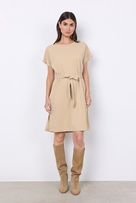 Ladies Belted Dress w/ Lace Accents