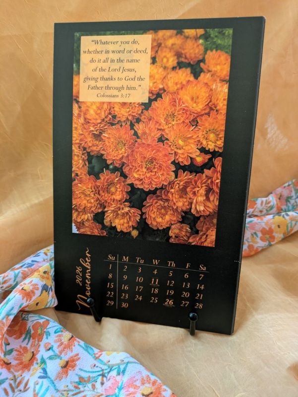 2026 Calendar "Rejoice, My Soul" with metal stand