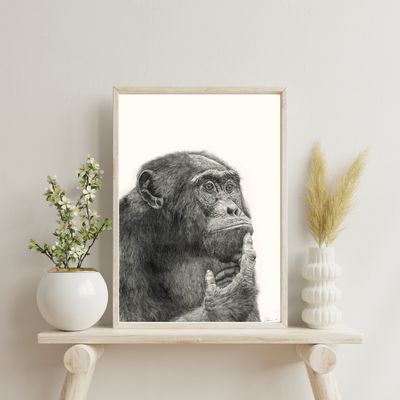 Chimpanzee Contemplations - Limited Edition Giclée Print