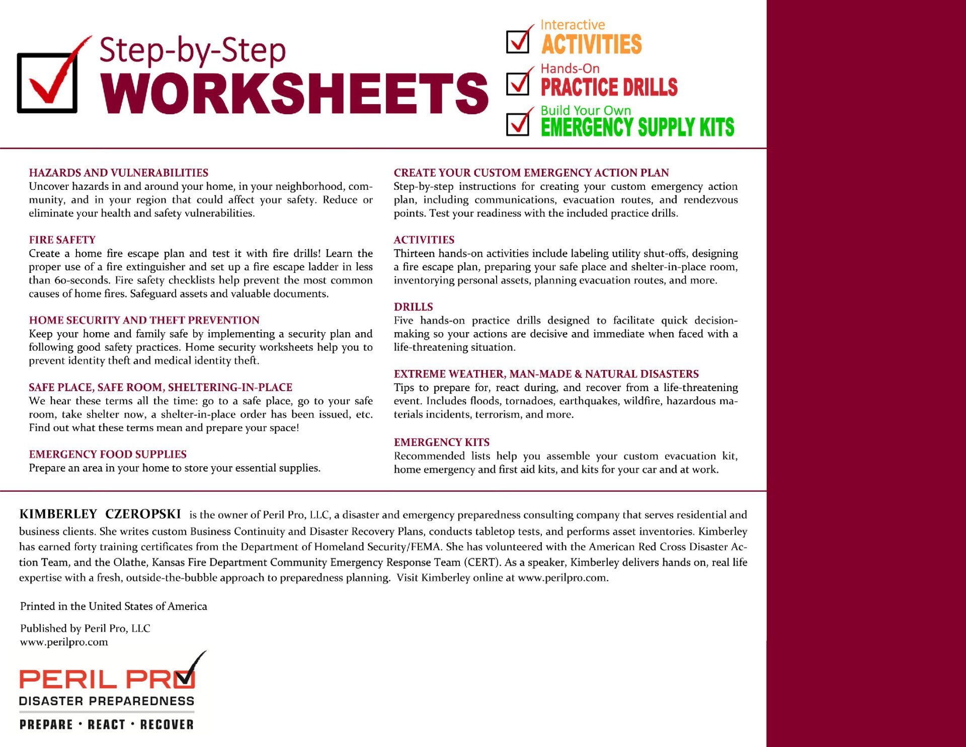 Disaster & Emergency Preparedness Workbook for Senior Citizens