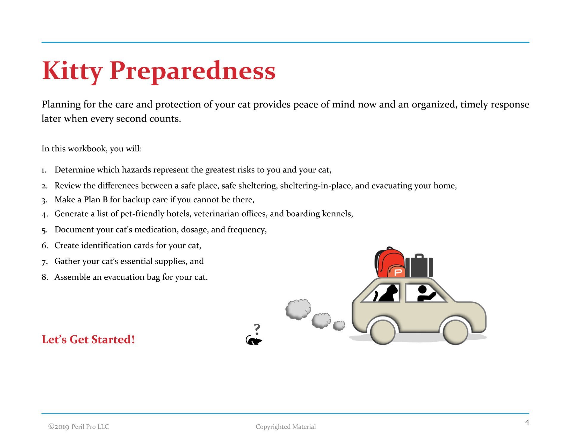 Disaster & Emergency Preparedness Companion Workbook for Cats