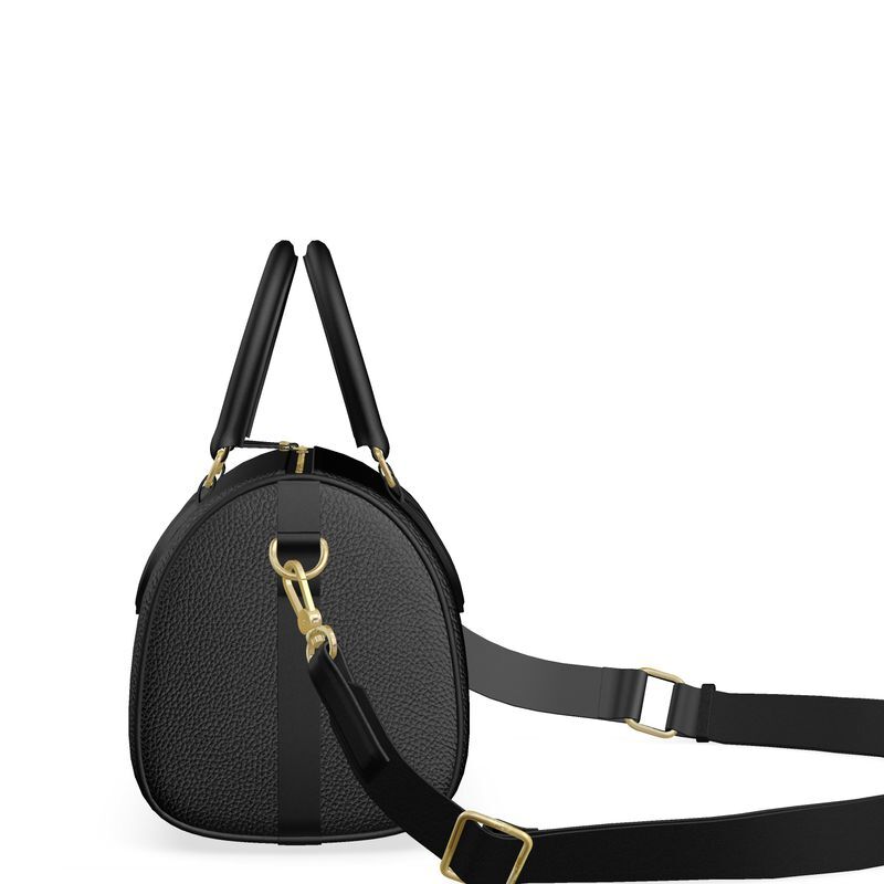 Luxury black leather mini Denbigh barrel bag
