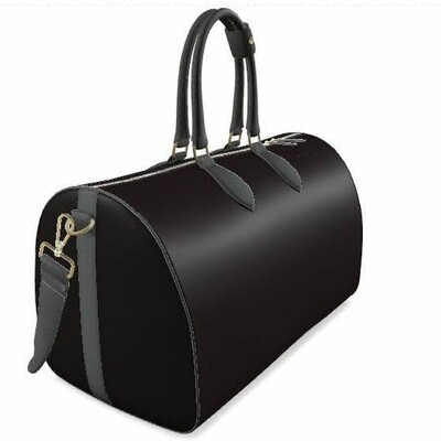 Handmade luxury black leather Jet Set duffle Bag