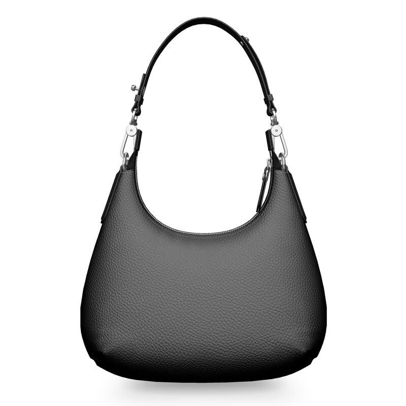 Handmade luxury leather black mini Curve bag