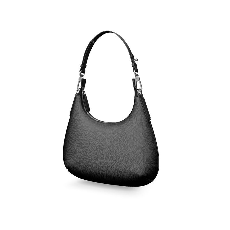 Handmade luxury leather black mini Curve bag