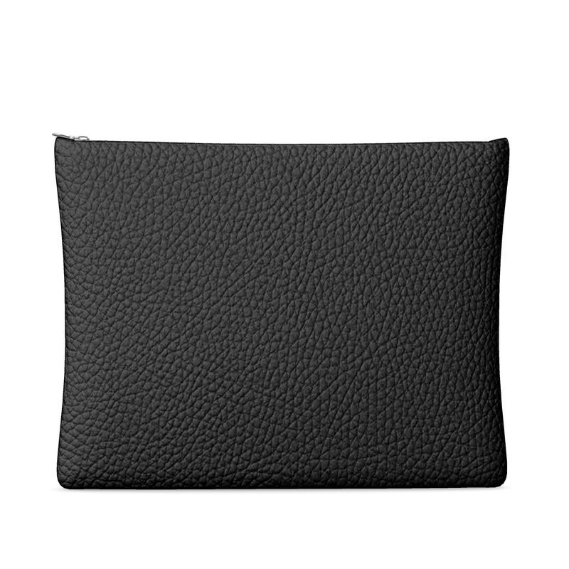 Luxury black ladies large leather clutch bag