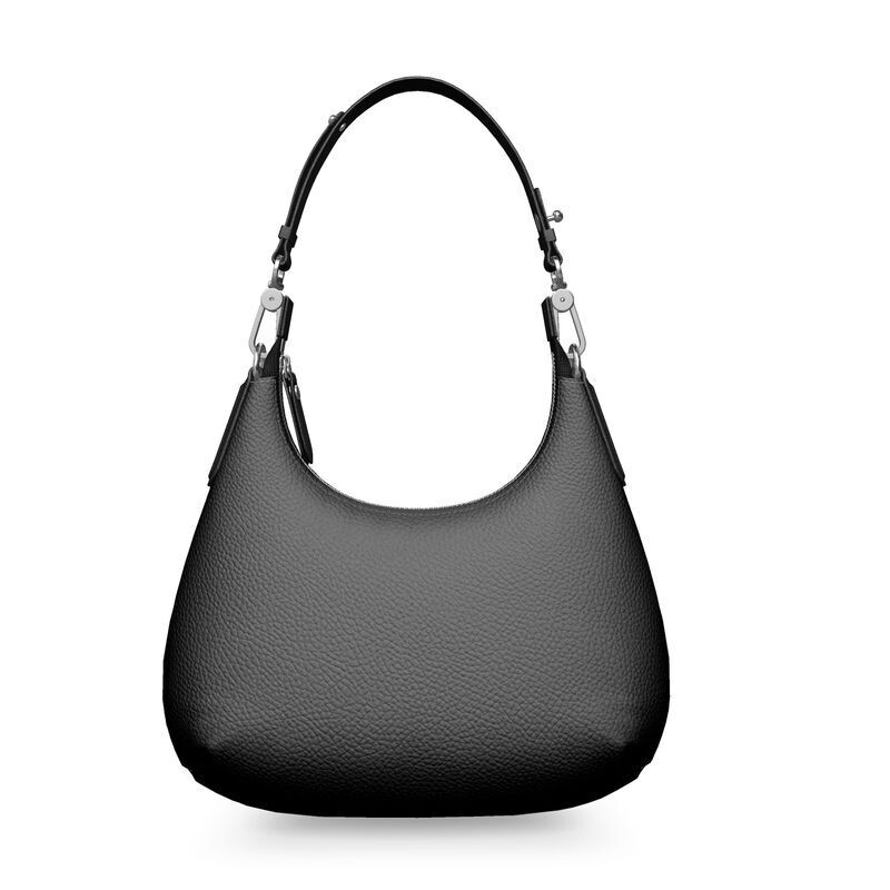 Handmade luxury leather black mini Curve bag