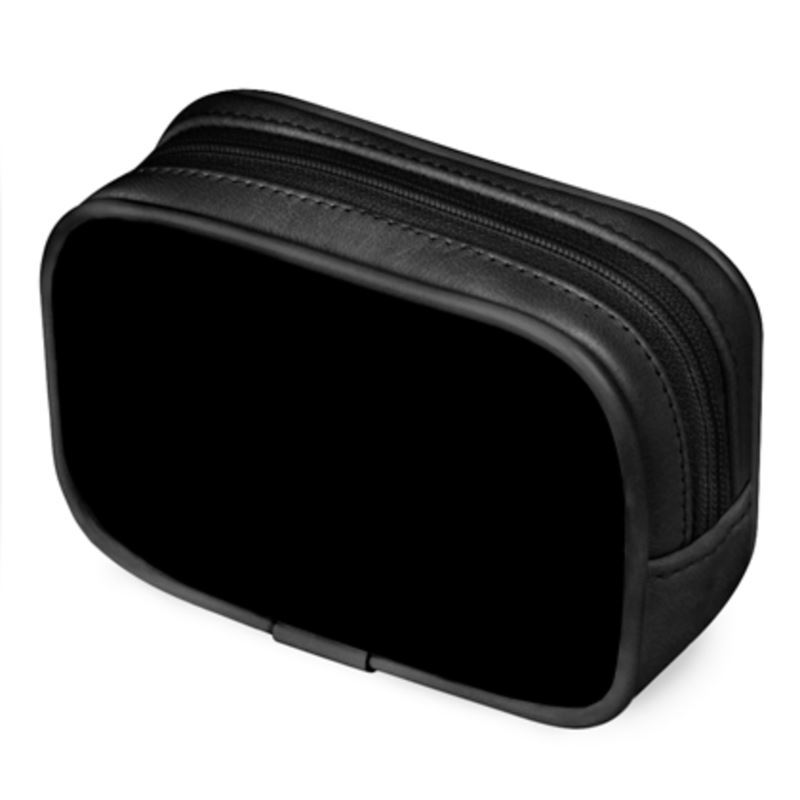 Handmade black luxury leather pouch purse