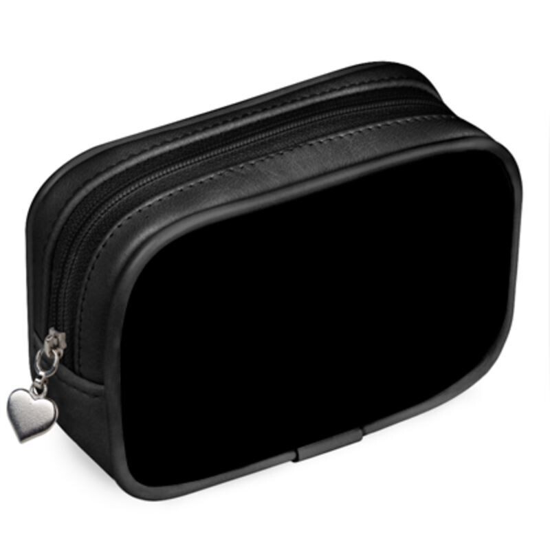 Handmade black luxury leather pouch purse