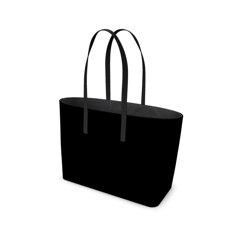 Handmade luxury leather large black kikka tote bag