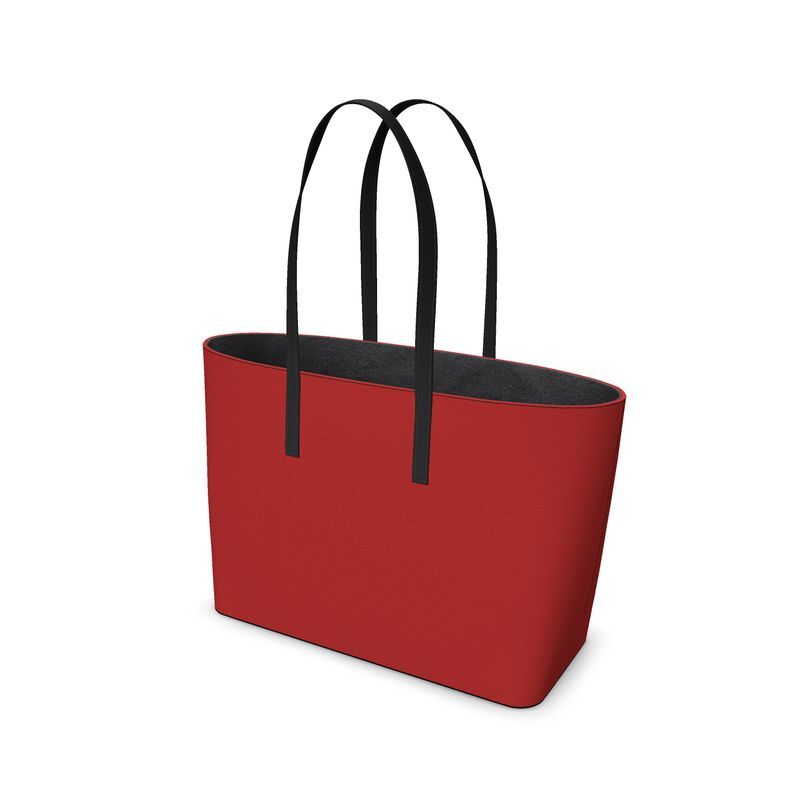 Luxury leather large red kikka tote bag