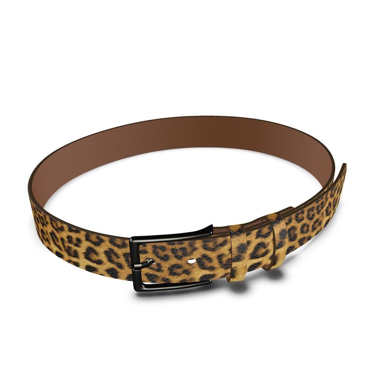 Handmade luxury leather ladies leopard print belt
