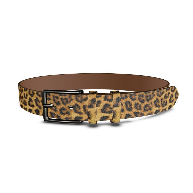 Handmade luxury leather ladies leopard print belt