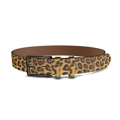 Handmade luxury leather ladies leopard print belt