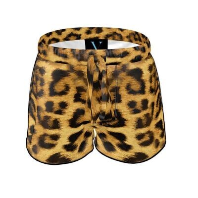 Ladies luxury leopard print pyjama shorts