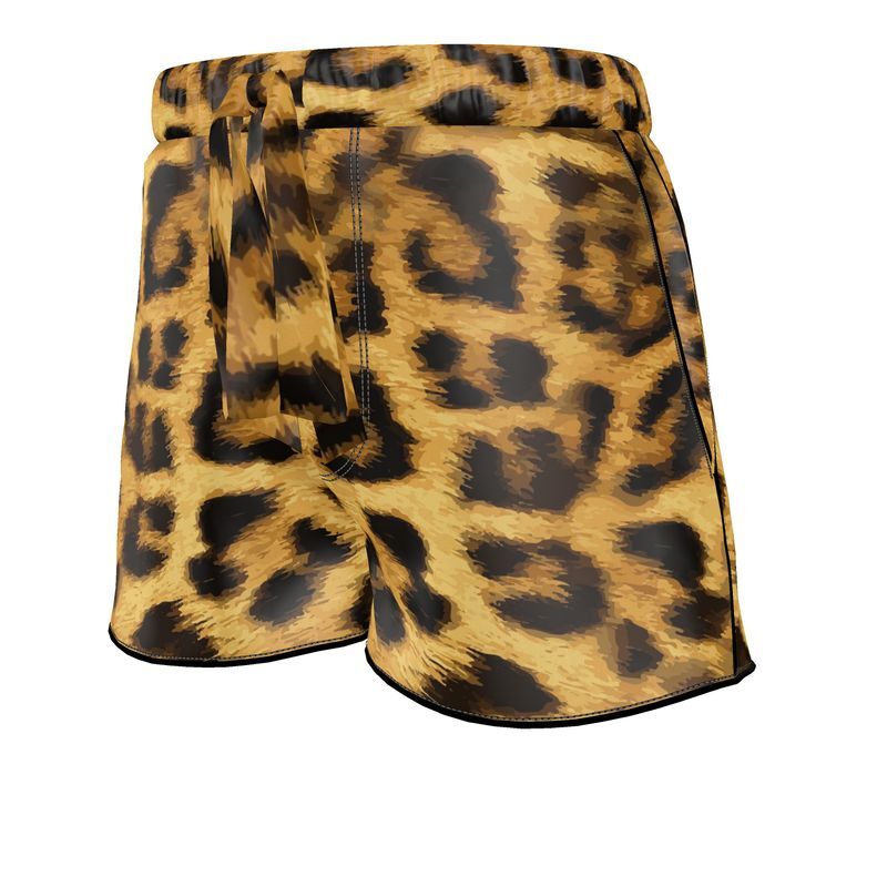 Ladies luxury leopard print pyjama shorts