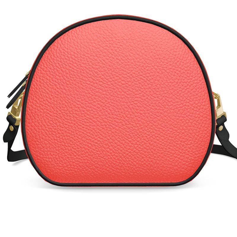 Handmade luxury leather ladies round box bag