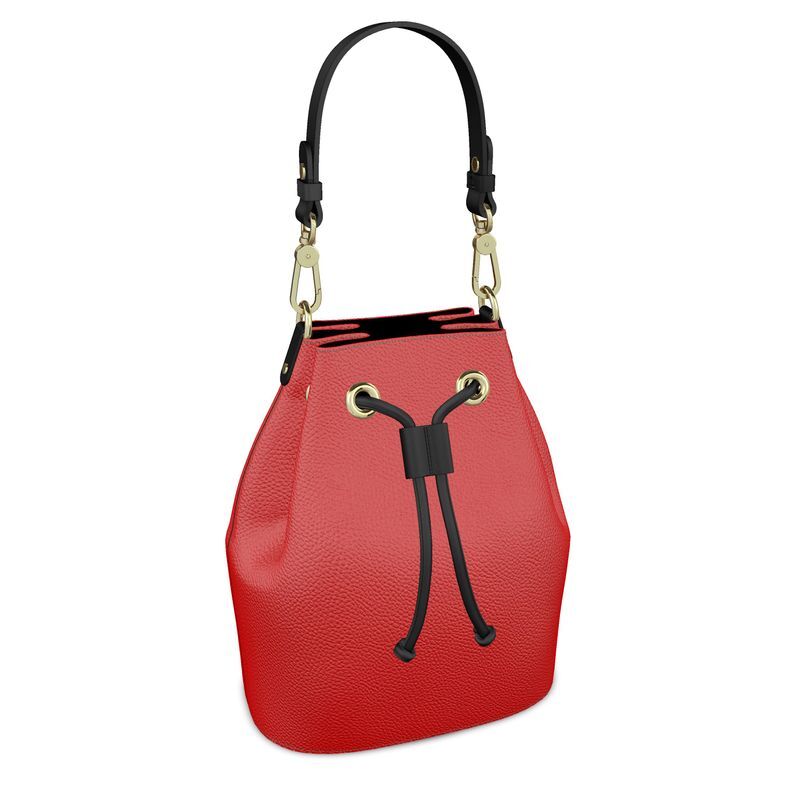 Handmade luxury leather ladies bucket bag
