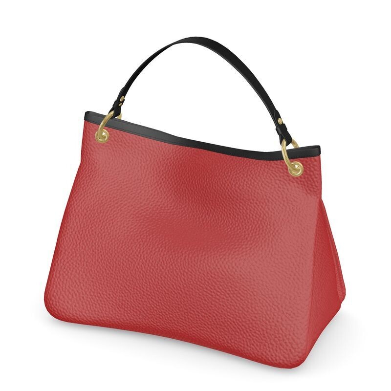 Handmade ladies luxury red leather Talbot slouch bug