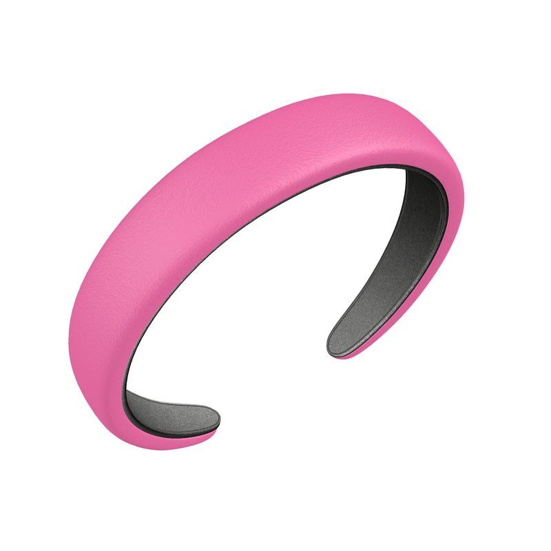Ladies handmade luxury leather headband in hot pink