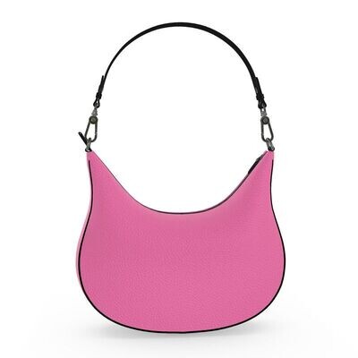 Handmade luxury leather Curve bag in hot pink