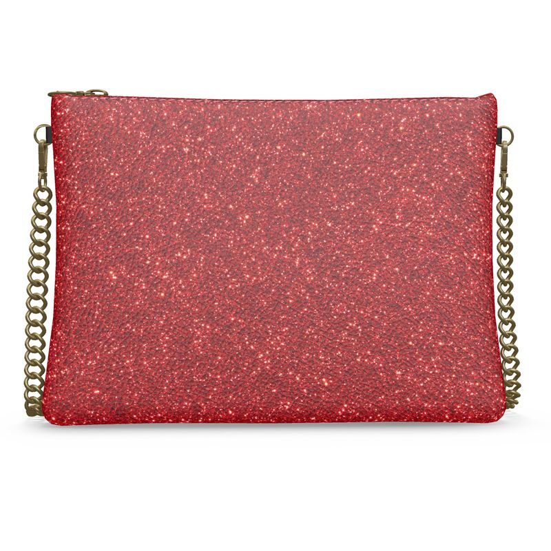 Glitterati luxury red leather crossbody bag