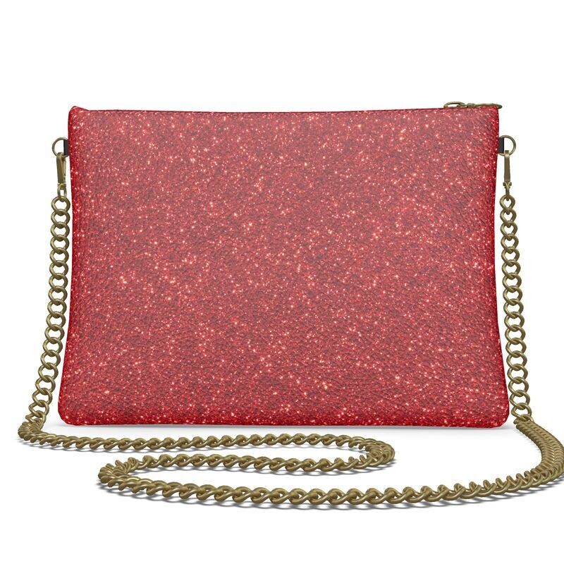 Glitterati luxury red leather crossbody bag